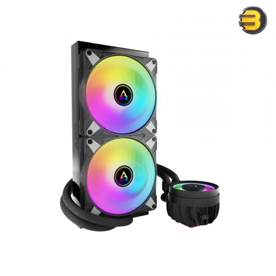 Arctic Liquid Freezer III 280 A-RGB (Black) AIO CPU Cooler - Intel 1851/1700 & AMD AM5/AM4 Compatible - 280mm Radiator - Dual P14 PWM A-RGB Fans - Copper Cold Plate - MX-6 Pre-Applied Thermal Paste - Adjustable A-RGB Lighting