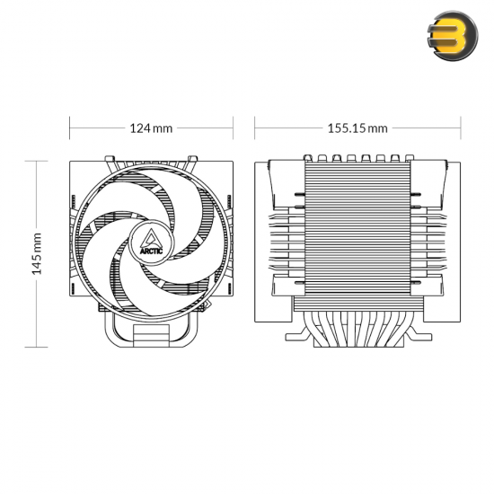 ARCTIC Freezer 4U-M Multi-Compatible 4U Single Tower CPU Cooler - Dual 120mm Fans, Direct Touch Heatpipes, Optimized Airflow, Quiet Cooling for Intel & AMD Platforms, Server and Workstation Ready