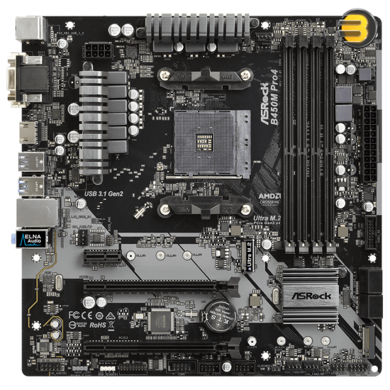 Asrock B450m Pro4 mATX AM4 Motherboard DDR4