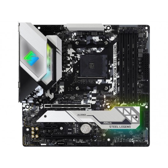 ASRock B550M STEEL LEGEND AM4 AMD B550 SATA 6Gb/s Micro ATX AMD Motherboard ASRock B550M STEEL LEGEND AM4 AMD B550 SATA 6Gb/s Micro ATX AMD Motherboard