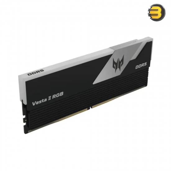 Acer Predator Vesta II DDR5 32GB (2x16GB) 6000MHz 1Rx8 CL30 Black — High-Performance Gaming Memory Kit, Optimized for Intel & AMD Platforms, Enhanced Stability, Low Latency, Overclocking Ready, Compatible with Latest Motherboards
