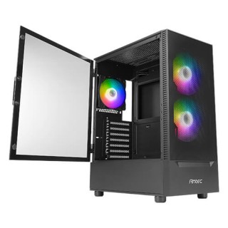 Antec NX410 Black Mid Tower 2 x 140 mm ARGB Fan in Front & 1 x 120 mm ARGB Fan in Rear Included + Antec Atom V550