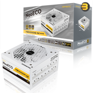 ANTEC 1000W NeoECO NE1000G M White — ATX3.0, Full Modular PSU, 80 