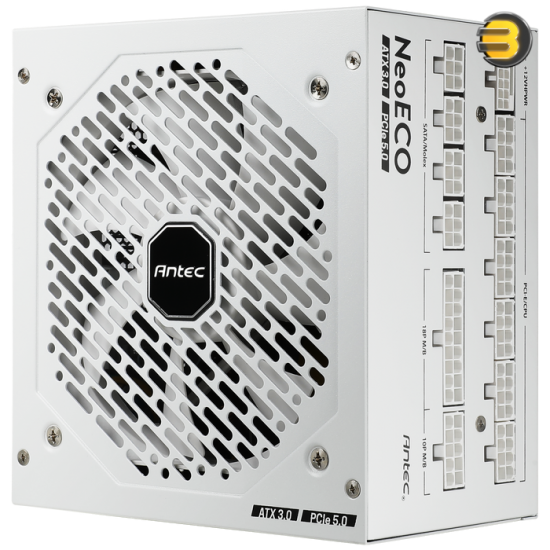 ANTEC 1000W NeoECO NE1000G M White — ATX3.0, Full Modular PSU, 80 Plus Gold, PCIE 5.0 Support, PhaseWave Design, Japanese Caps, Zero RPM Manager, Silent 120mm Fan