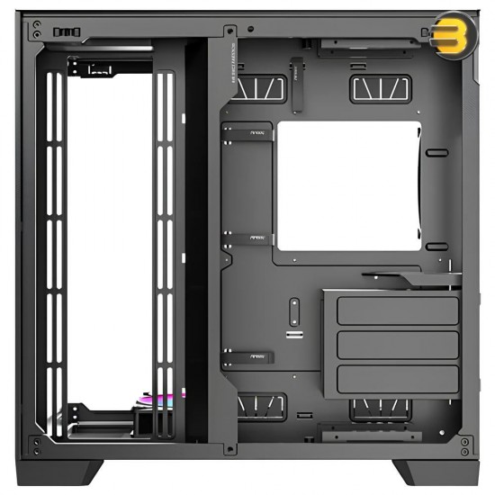 Antec C8 Black Case — RTX 40 Compatible, Dual-Chamber, tooless Design, Type-C, 360mm Radiator Support, Seamless Tempered Glass Front & Side Panels, High Airflow Full-Tower E-ATX PC Case - Fans not Included