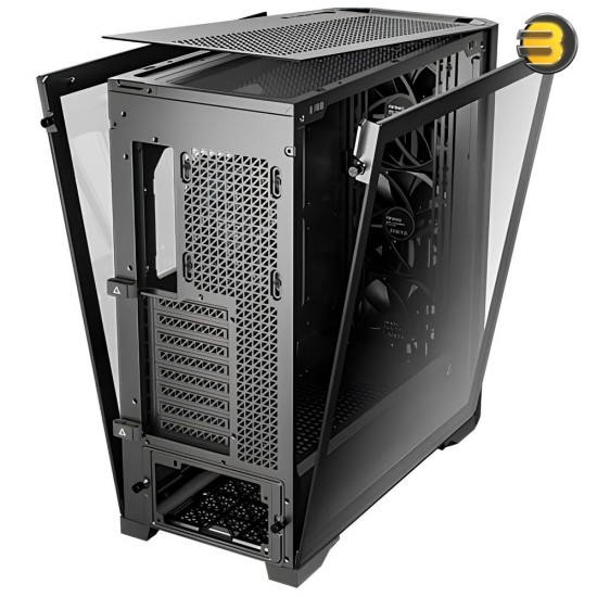 Antec Performance 1 FT Black — RTX 40 Series GPU Support, Temp. Display, 4 x Storm T3 PWM Fans, Type-C, Dual TG Side Panels, Removable Top Fan/Radiator Bracket, Mesh Front Panel, Full-Tower E-ATX PC Case