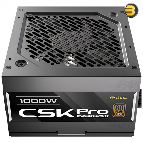 Antec CSK1000 PRO ATX3.1 1000W 80+ Bronze Semi-Modular Power Supply – Native 12V-2x6 (12VHPWR) PCIe 5.1 Connector, 120mm Silent Fan, ATX 3.1 Compliant, 5-Year Warranty Antec CSK1000 PRO ATX3.1 1000W 80+ Bronze Semi-Modular Power Supply – Native 12V-2x6 (12VHPWR) PCIe 5.1 Connector, 120mm Silent Fan, ATX 3.1 Compliant, 5-Year Warranty