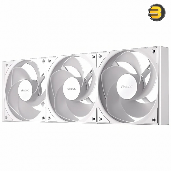 Antec Connect C120 ARGB 120mm PWM Case Fan White 3PK - 9 Blade, 800-1500rpm, 65.08CFM, 28dBA, Hydraulic Bearing, 4-Pin PWM