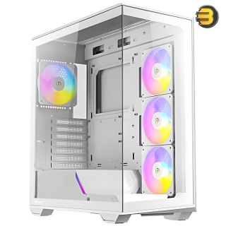 Antec C3 ARGB White, 3 x 120mm & 1 x 120mm ARGB PWM Fans Included, Up to 8 Fans Simultaneously, Type-C,Seamless Tempered Glass Front & Side Panels, 360mm Radiator Support, Mid-Tower ATX PC Case Antec C3 ARGB White, 3 x 120mm & 1 x 120mm ARGB PWM Fans Included, Up to 8 Fans Simultaneously, Type-C,Seamless Tempered Glass Front & Side Panels, 360mm Radiator Support, Mid-Tower ATX PC Case