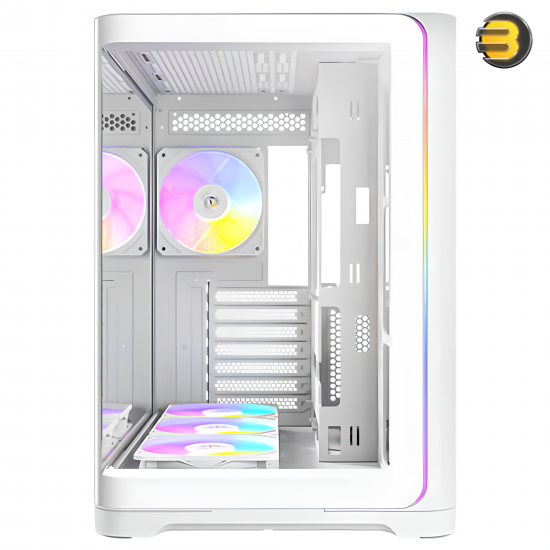 Antec C5 Curve ARGB PC Case – White Edition & 4x ARGB Fans Bundle