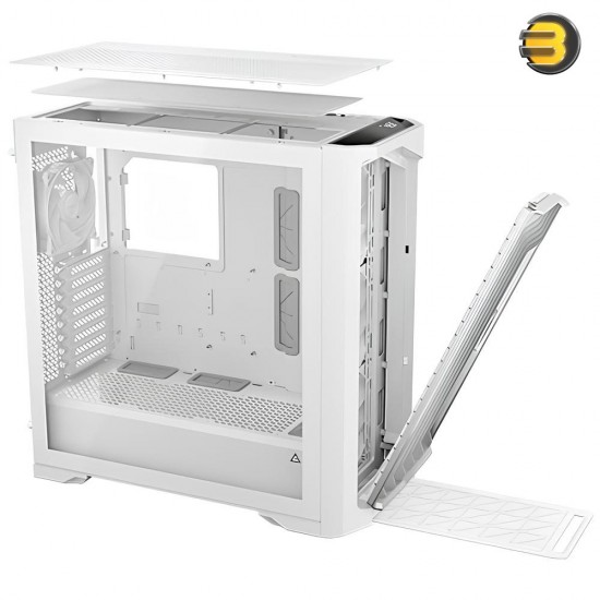 Antec Performance 1 FT WHITE — RTX 40 Series GPU Support, Temp. Display, 4 x Storm T3 PWM Fans, Type-C, Dual TG Side Panels, Removable Top Fan/Radiator Bracket, Mesh Front Panel, Full-Tower E-ATX PC Case