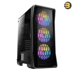 Antec NX360 Elite ARGB Mid-Tower ATX Gaming Case + Antec Atom V450 450W Power Supply —  Tempered Glass Side Panel, Mesh Front, 4x 120mm ARGB Fans, Radiator Support up to 360mm ,Silent 120mm Fan, Multiple Protections, Compatible with ATX, Micro-ATX, ITX