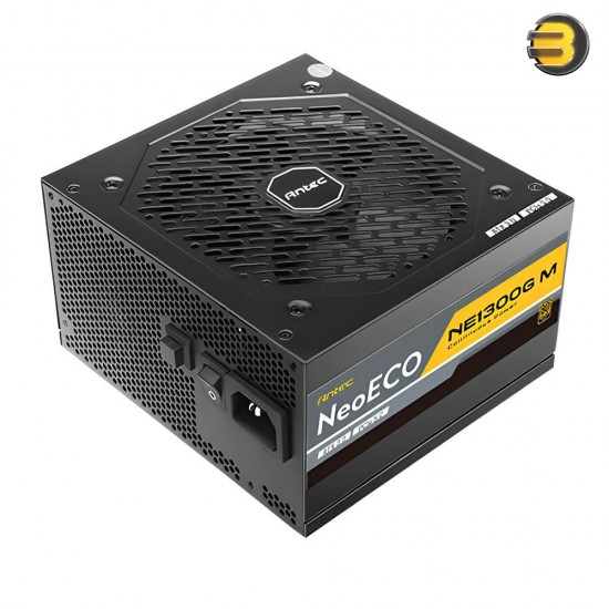 ANTEC 1300W NeoECO NE1300G M ATX3.0 — Full Modular PSU, 80 Plus Gold Certified, PCIE 5.0 Support, PhaseWave Design, Japanese Caps, Zero RPM Manager, Silent 120mm Fan