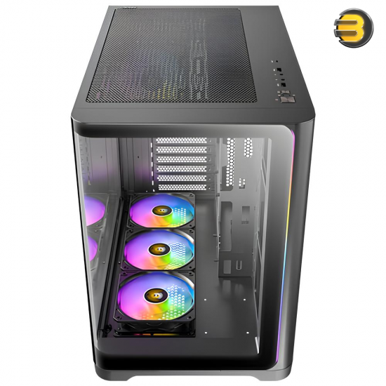 Antec C5 Curve ARGB Mid-Tower ATX Gaming Case – Curved Tempered Glass Side Panel, 4 Pre-installed ARGB Fans, Solid Front Panel, USB 3.0, Supports ATX/Micro-ATX/Mini-ITX