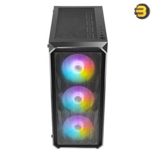 Antec NX292 Mid Tower RGB Gaming Casing 4Fans (3x 120M ARGB) F (1x 120M ARGB) R + ATOM V550 550W PSU