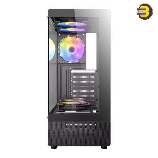 Antec VCX300 ARGB ATX Mid-Tower Gaming Case + 650W PSU – Tempered Glass Side Panel, 5 Pre-installed ARGB Fans, Solid Front Panel, USB 3.0, Supports ATX/Micro-ATX/Mini-ITX