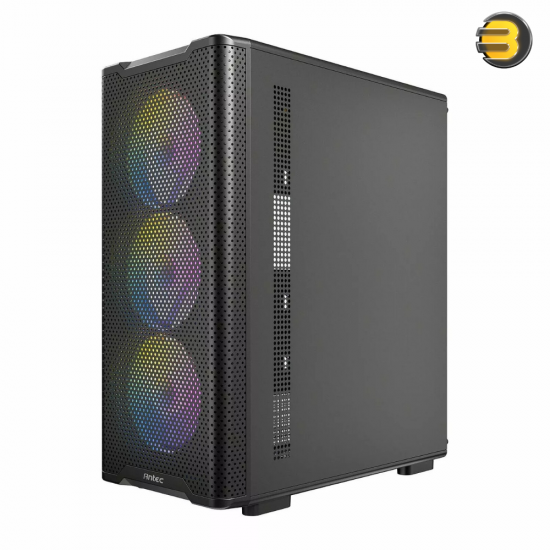 Antec VX310 ARGB Mid-Tower Gaming Case with 4x120mm Pre-installed ARGB Fans + Atom V650 650W 80+ Bronze PSU – Tempered Glass Side Panel, USB 3.0, Supports ATX/Micro-ATX/Mini-ITX