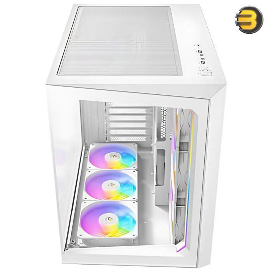 Antec C5 ARGB White, 7 x 120mm ARGB PWM Fans Included, Up to 10 Fans Simultaneously, Type-C 3.2 Gen 2 Port, Seamless Tempered Glass Front & Side Panels, 360mm Radiator Support, Mid-Tower ATX PC Case