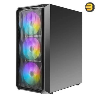Antec NX292 Mid Tower RGB Gaming Casing 4Fans (3x 120M ARGB) F (1x 120M ARGB) R + ATOM V550 550W PSU