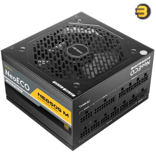 Antec 850W NeoECO NE850G M ATX3.0 — Full Modular PSU, 80 Plus Gold Certified, PCIE 5.0 Support, PhaseWave Design, Japanese Caps, Zero RPM Manager, Silent 120mm Fan