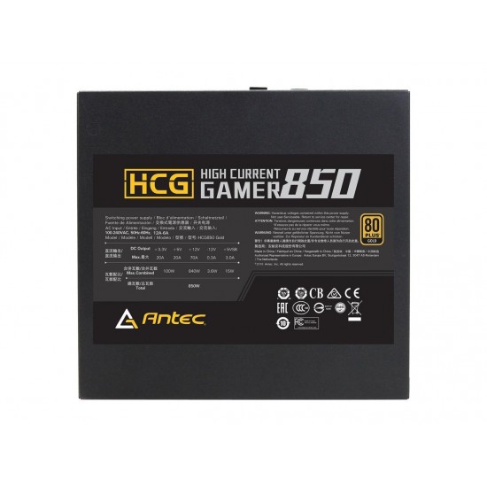 Antec High Current Gamer Series HCG850 Gold, 850W Fully Modular, Full-Bridge LLC and DC to DC Converter Design, Full Japanese Caps, Zero RPM Manager, Compacted Size 140mm, 10 Year Warranty