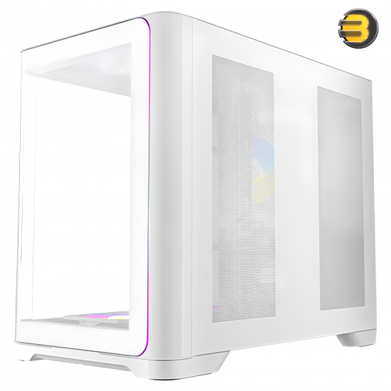 Antec C5 Curve ARGB PC Case – White Edition & 4x ARGB Fans Bundle