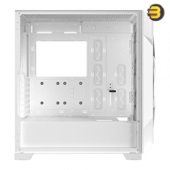 Antec Dark League DP505 White, High-Airflow Mesh Front Panel, 3 x 120mm ARGB Fans, ARGB & PWM Hub, 8 x Rubber Grommets & 3 x Cable Ties, Type-C 3.2 Gen2, GPU Bracket, Mid-Tower E-ATX Gaming Case