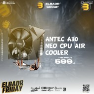 ANTEC A30 NEO CPU Air Cooler with 800 - 2000 RPM. 43.82 CFM max, 23.2 dB(A) 4 pin PWM LED 3 PIN. Performance CPU Cooler. TDP 125w. Intel AMD