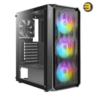Antec NX292 Mid Tower RGB Gaming Casing 4Fans (3x 120M ARGB) F (1x 120M ARGB) R + ATOM V550 550W PSU