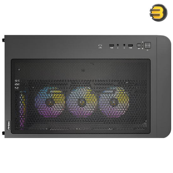 Antec C5 Curve ARGB Mid-Tower ATX Gaming Case – Curved Tempered Glass Side Panel, 4 Pre-installed ARGB Fans, Solid Front Panel, USB 3.0, Supports ATX/Micro-ATX/Mini-ITX