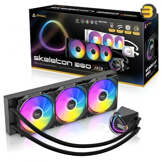 Antec Skeleton 360 ARGB Liquid Cooler – Massive Copper Base Plate