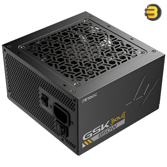 Antec GSK850 ATX3.1 850W 80+ Gold Fully Modular Power Supply – Native 12V-2x6 (12VHPWR) PCIe 5.1 Connector, 100% Japanese Capacitors, Zero RPM Mode, 120mm FDB Silent Fan, 10-Year Warranty