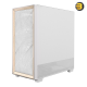 Antec FLUX White — 5 x PWM Fans Included, High-Airflow Front Panel With Birch Wood, Type-C, 420mm Radiator & Back Connect Motherboard Support, Up to 9 Fans Simultaneously, Mid-Tower E-ATX PC Case