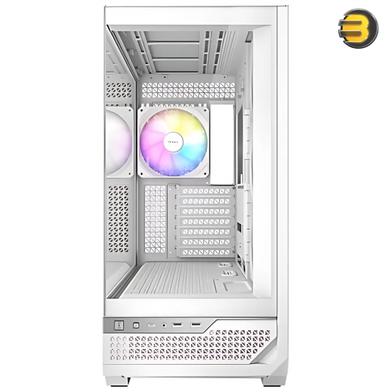 Antec C7 ARGB WHITE, RTX 40 GPU Support, 4 x 120mm ARGB PWM Fans Included, Vertical GPU Cooling, Type-C 10Gbps, Seamless Tempered Glass Front & Side Panels, 360mm Radiator Support, Mid-Tower E-ATX PC Case