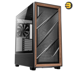 Antec FLUX — 5 x PWM Fans Included, High-Airflow Front Panel With Birch Wood, Type-C, 420mm Radiator & Back Connect Motherboard Support, Up to 9 Fans Simultaneously, Mid-Tower E-ATX PC Case