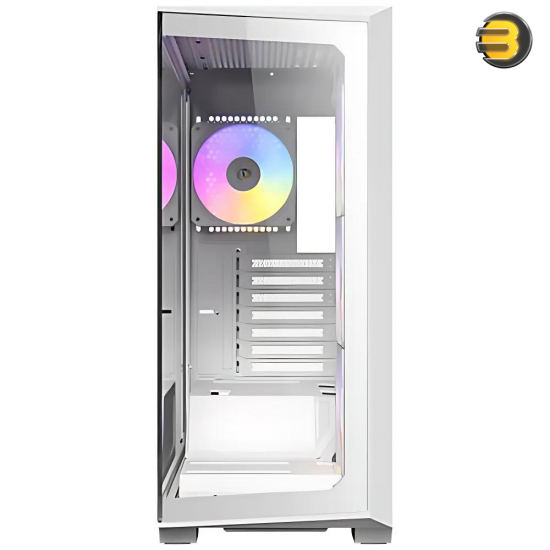 Antec C3 ARGB White, 3 x 120mm & 1 x 120mm ARGB PWM Fans Included, Up to 8 Fans Simultaneously, Type-C，Seamless Tempered Glass Front & Side Panels, 360mm Radiator Support, Mid-Tower ATX PC Case