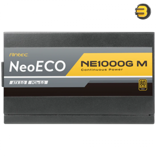 ANTEC 1000W NeoECO NE1000G M — ATX3.0, Full Modular PSU, 80 Plus Gold, PCIE 5.0 Support, PhaseWave Design, Japanese Caps, Zero RPM Manager, Silent 120mm Fan