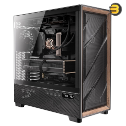 Antec Flux Pro — 6 x PWM Fans Included, High-Airflow Front Panel with Walnut Wood, iShift PSU 90° Mount, USB3.0 x 2, Type-C, 420mm Radiator Support, Temp. Display, Full-Tower E-ATX PC Case