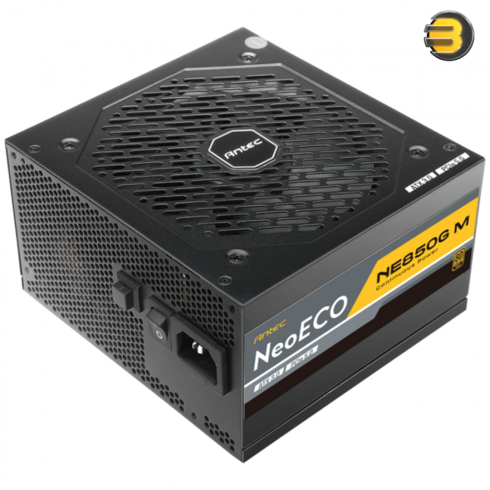 Antec 850W NeoECO NE850G M ATX3.0 — Full Modular PSU, 80 Plus Gold Certified, PCIE 5.0 Support, PhaseWave Design, Japanese Caps, Zero RPM Manager, Silent 120mm Fan