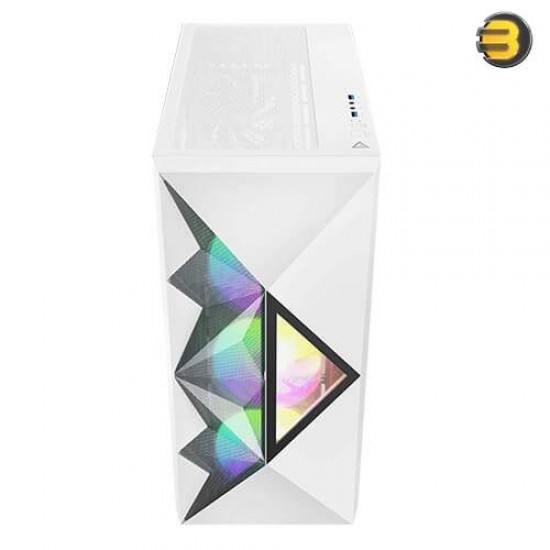 Antec DF800 Mid Tower RGB Gaming Casing White 5Fans (3x 120M ARGB) F (2x 120M ARGB) R