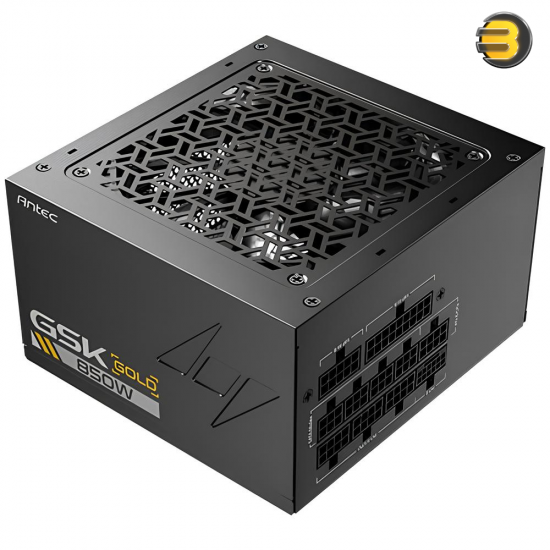 Antec GSK850 ATX3.1 850W 80+ Gold Fully Modular Power Supply – Native 12V-2x6 (12VHPWR) PCIe 5.1 Connector, 100% Japanese Capacitors, Zero RPM Mode, 120mm FDB Silent Fan, 10-Year Warranty