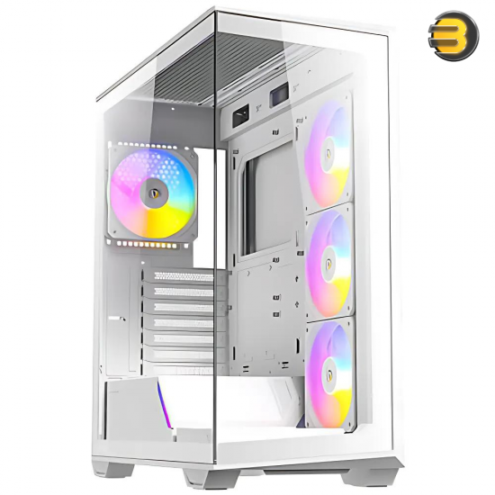 Antec C3 ARGB White, 3 x 120mm & 1 x 120mm ARGB PWM Fans Included, Up to 8 Fans Simultaneously, Type-C，Seamless Tempered Glass Front & Side Panels, 360mm Radiator Support, Mid-Tower ATX PC Case