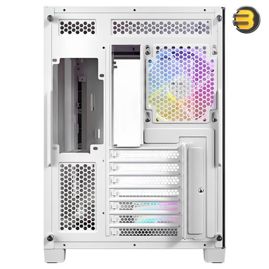 Antec C5 Curve ARGB PC Case – White Edition & 4x ARGB Fans Bundle