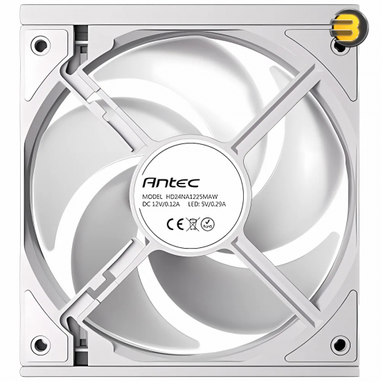 Antec Connect C120 ARGB 120mm PWM Case Fan White 3PK - 9 Blade, 800-1500rpm, 65.08CFM, 28dBA, Hydraulic Bearing, 4-Pin PWM