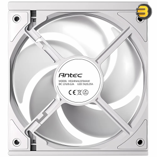 Antec Connect C120R Reverse ARGB PWM Case Fan White 3PK —  White , 5 Blade, 1800rpm, 43.2CFM, 27.2dBA, Hydraulic Bearing, 4-Pin