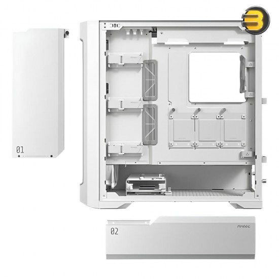 Antec Performance 1 FT WHITE — RTX 40 Series GPU Support, Temp. Display, 4 x Storm T3 PWM Fans, Type-C, Dual TG Side Panels, Removable Top Fan/Radiator Bracket, Mesh Front Panel, Full-Tower E-ATX PC Case