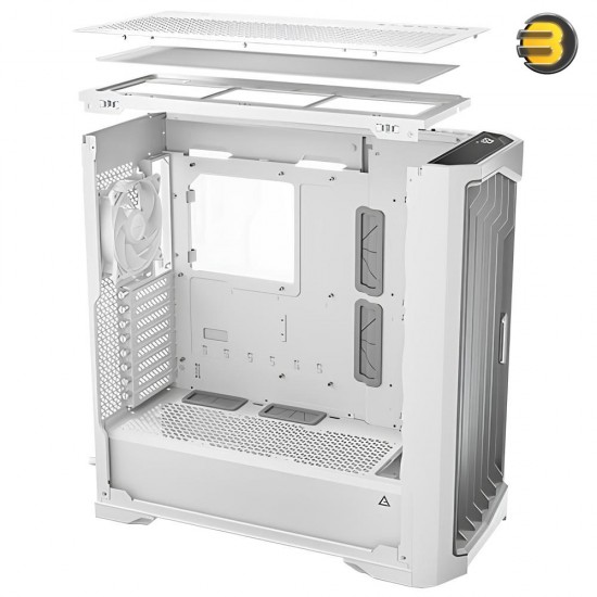 Antec Performance 1 FT WHITE — RTX 40 Series GPU Support, Temp. Display, 4 x Storm T3 PWM Fans, Type-C, Dual TG Side Panels, Removable Top Fan/Radiator Bracket, Mesh Front Panel, Full-Tower E-ATX PC Case