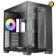 Antec C8 Black Case — RTX 40 Compatible, Dual-Chamber, tooless Design, Type-C, 360mm Radiator Support, Seamless Tempered Glass Front & Side Panels, High Airflow Full-Tower E-ATX PC Case - Fans not Included