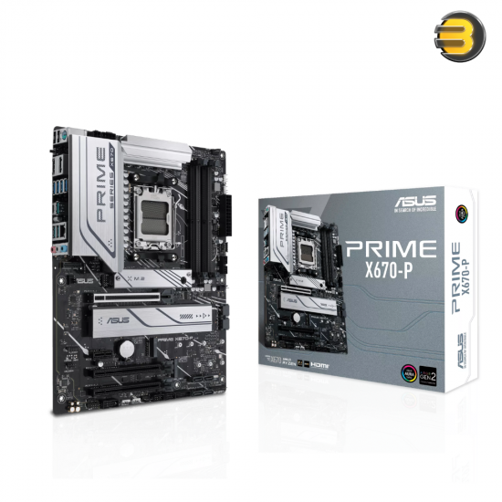 ASUS PRIME X670-P ATX AM5 Motherboard – DDR5, PCIe 5.0, 4× M.2, Wi-Fi 6E, 2.5Gb Ethernet, HDMI/DP, EXPO Ready - 90MB1BU0-M0AAY0