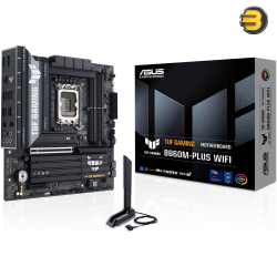 ASUS TUF GAMING B860M-PLUS WIFI – 12+1+2+1 (80A) DrMOS, DDR5 8800+ MT/s (AEMP III), NPU Boost, PCIe 5.0, USB 20Gbps/10Gbps, WiFi 7, 2.5GbE, DIY Friendly, Aura Sync RGB